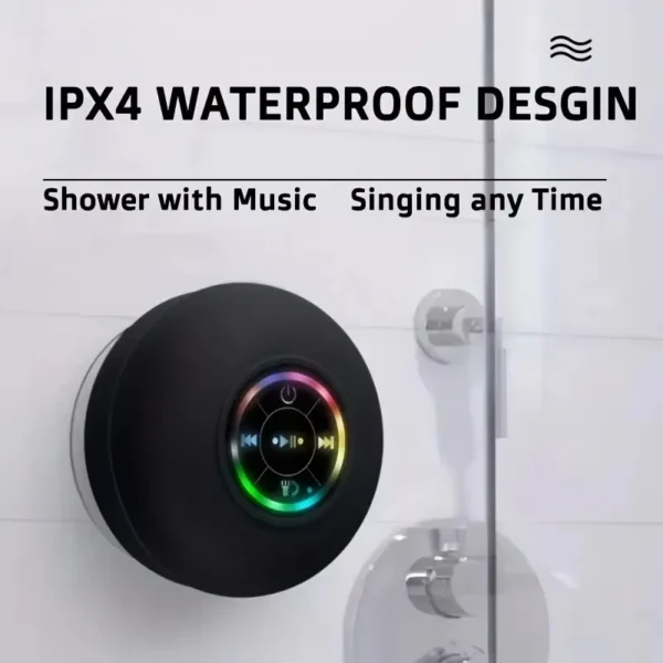 XIAOMI Portable Bluetooth Wireless Mini Speaker Waterproof Bluetooth Speaker LED Light with Suctio Bathroom Loudspeaker Box Home - Image 3