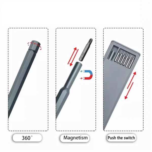 25 in 1 Precision Screwdriver Set Portable Multifunctional Glasses Mobile Phone Repair Tool Disassembly Magnetic Mini Pocket - Image 4