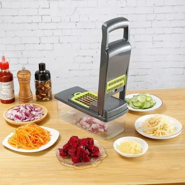 Cocina14/16 in 1 Multifunctional Vegetable Chopper Slicer Shredder with Basket Fruit Slicer Potato Shredder Carrot Grind Gadgets - Image 5