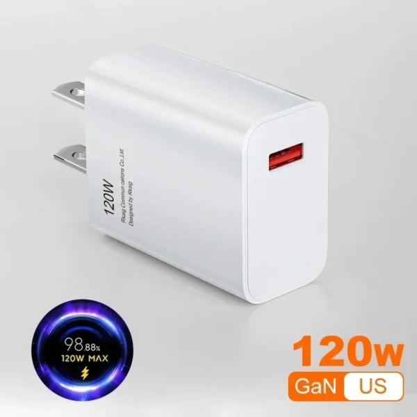 Lightning 120W Xiaomi Metal Silicone Red Portable Wired Charger for Cameras for Mobile Phones Battery Charger Power Adapter - Image 4