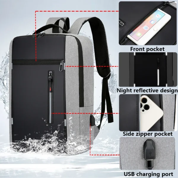 Waterproof Business Backpack Men USB School Backpacks 15.6 Inch Laptop Backpack Large Capacity Bagpacks for Men Back Pack Bags - Image 2