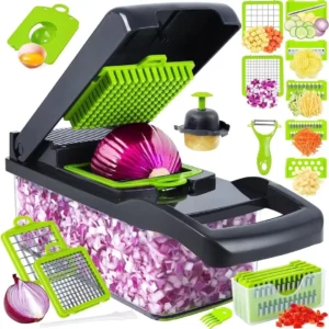 Cocina14/16 in 1 Multifunctional Vegetable Chopper Slicer Shredder with Basket Fruit Slicer Potato Shredder Carrot Grind Gadgets